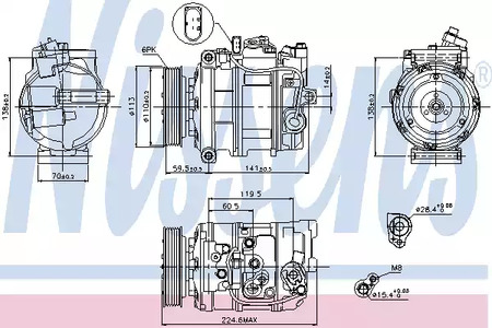 Компрессор кондиционера NISSENS 89091