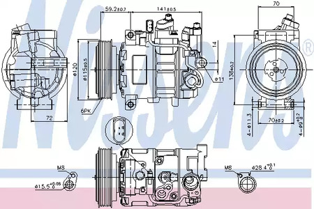 Компрессор кондиционера NISSENS 89415