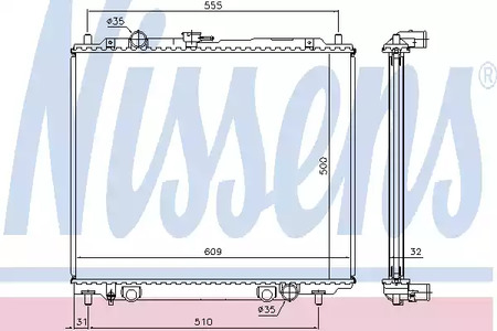 62801 NISSENS Радиатор охлаждения двигателя