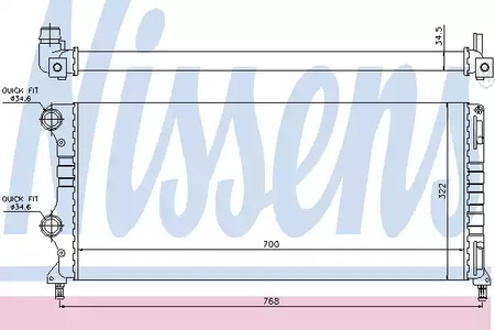 Радиатор системы охлаждения NISSENS 61765