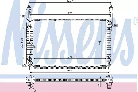 Радиатор системы охлаждения NISSENS 63119