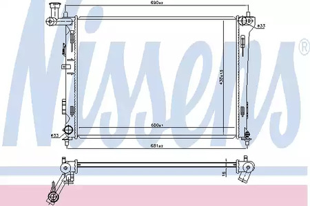 Радиатор, охлаждение двигателя NISSENS 66674