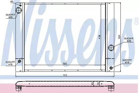 Радиатор системы охлаждения NISSENS 60772