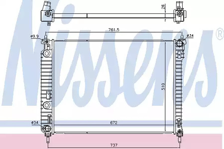 Радиатор системы охлаждения NISSENS 616905