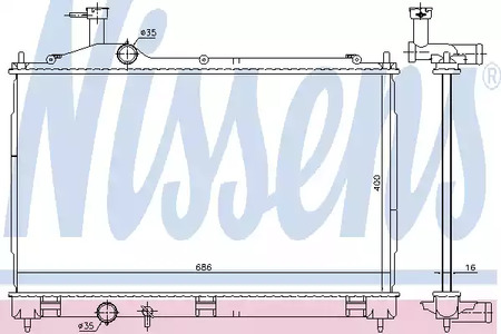 Радиатор системы охлаждения NISSENS 628967