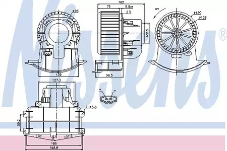 Вентилятор отопителя NISSENS 87033