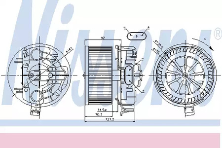 Вентилятор отопителя NISSENS 87043