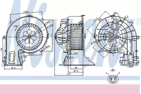 Вентилятор отопителя NISSENS 87049