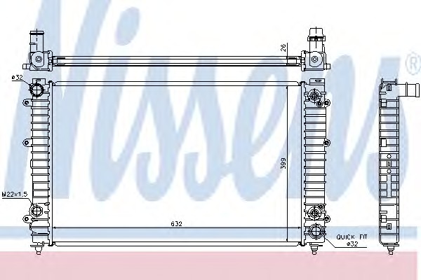 Радиатор системы охлаждения NISSENS 60493A