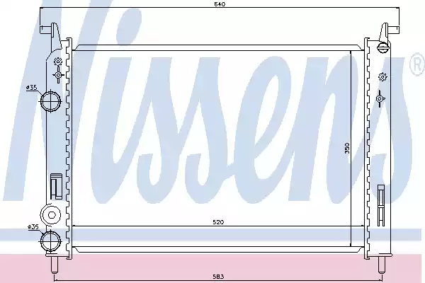 Радиатор системы охлаждения NISSENS 61782