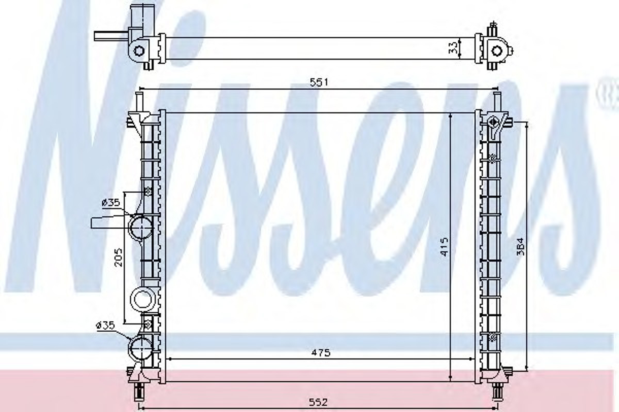 Радиатор системы охлаждения NISSENS 617848