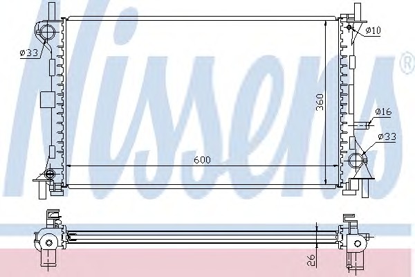 Радиатор системы охлаждения NISSENS 62052