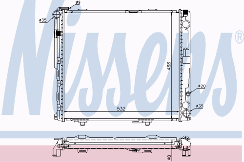 радиатор системы охлаждения NISSENS 62696A