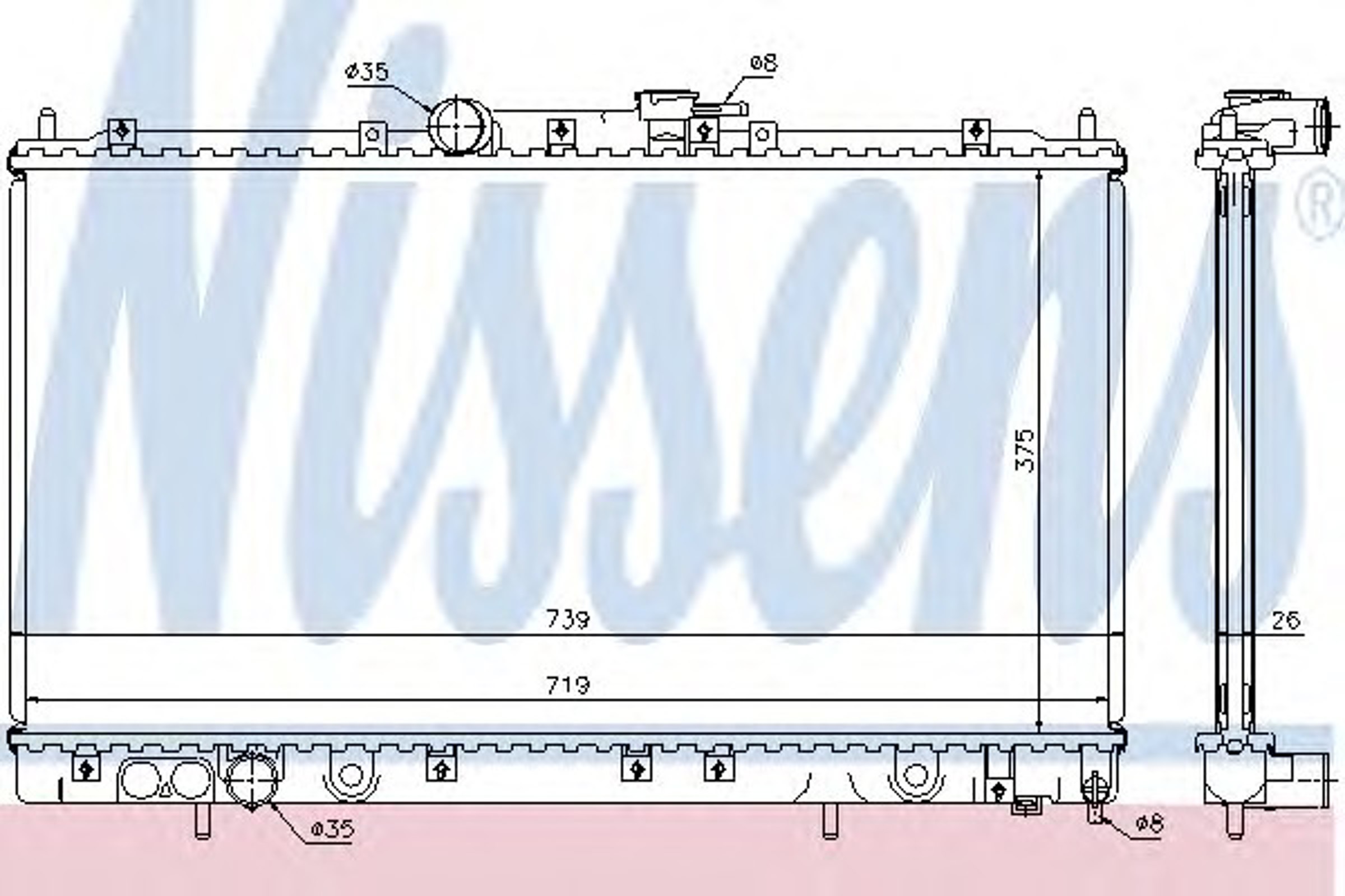 Радиатор системы охлаждения NISSENS 62868A