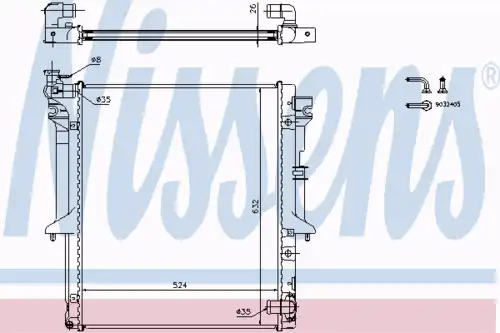 Радиатор охлаждения двигателя NISSENS 62896