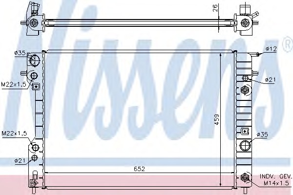 Радиатор системы охлаждения NISSENS 63073A