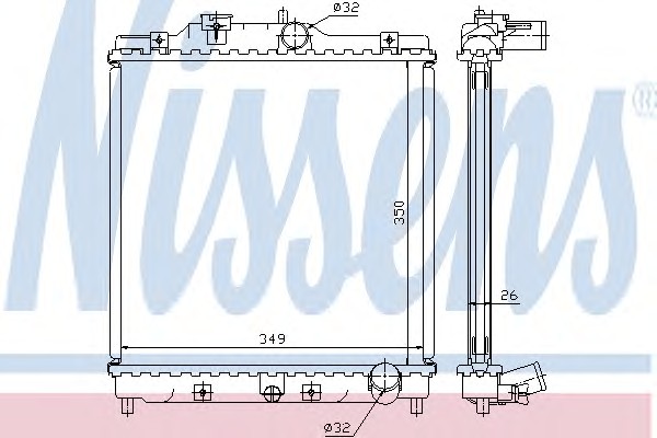 Радиатор системы охлаждения NISSENS 63312