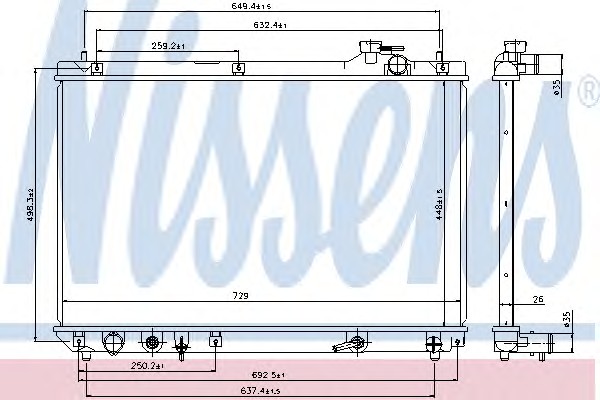 Радиатор системы охлаждения NISSENS 64659