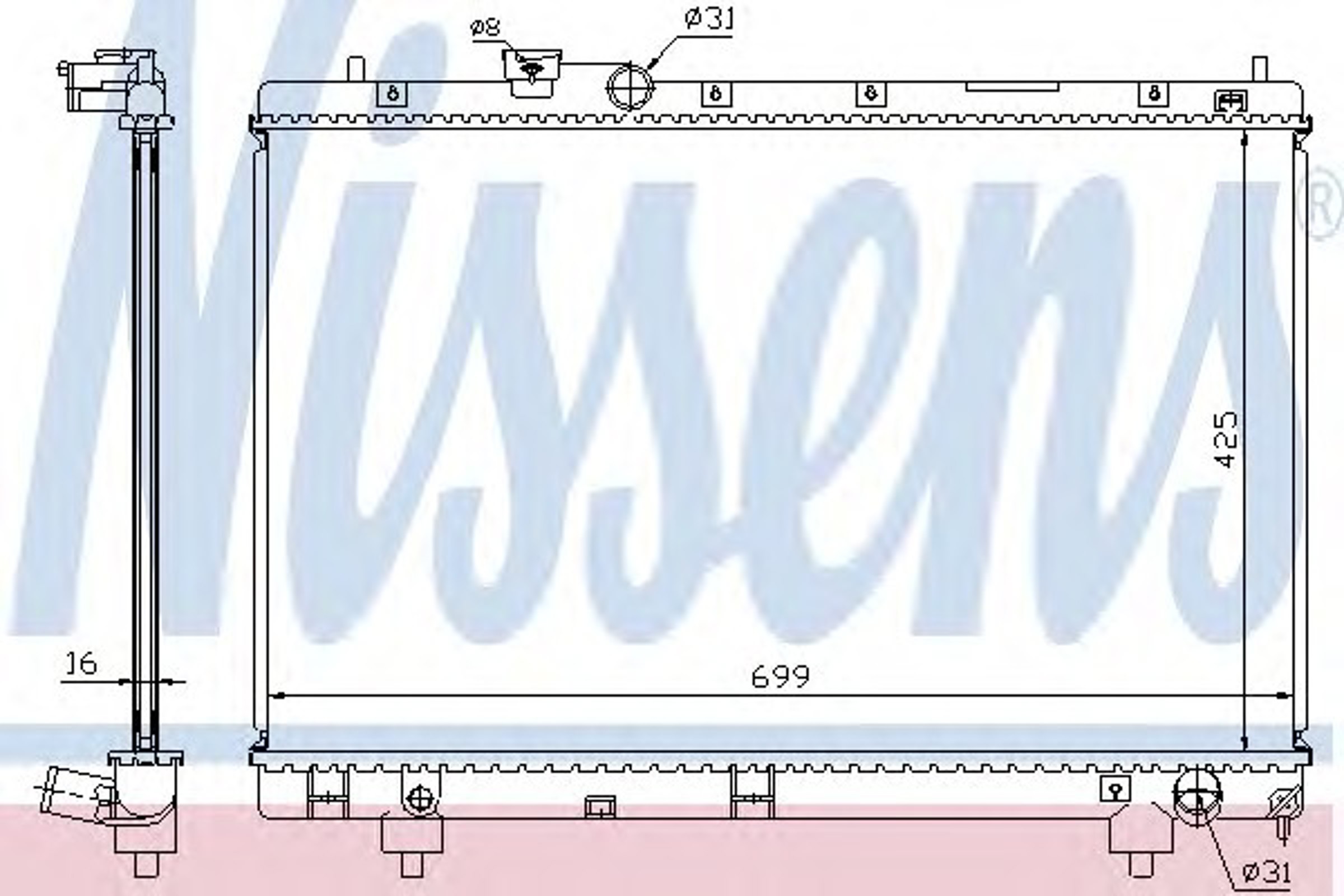 Радиатор системы охлаждения NISSENS 64795A
