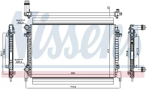 Радиатор системы охлаждения NISSENS 65327