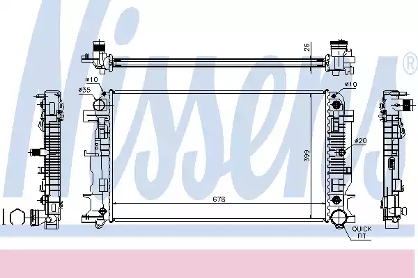 Радиатор системы охлаждения NISSENS 67157A