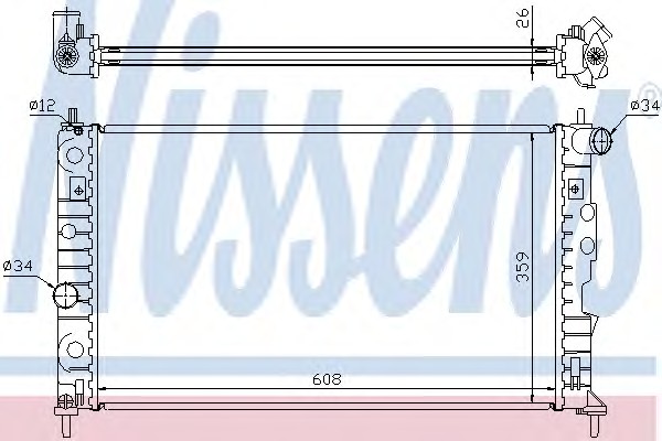 Радиатор системы охлаждения NISSENS 68002A