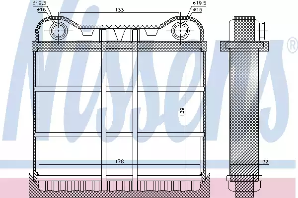 70225 NISSENS Радиатор печки