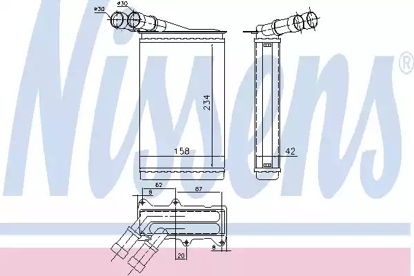 Радиатор отопителя NISSENS 71147