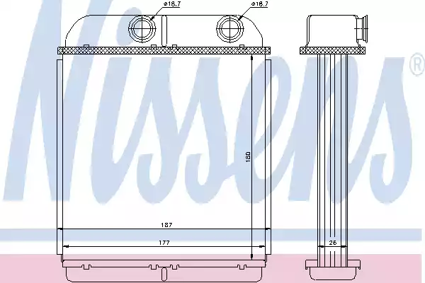 Радиатор отопителя NISSENS 73644