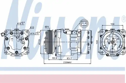 Компрессор кондиционера NISSENS 89032