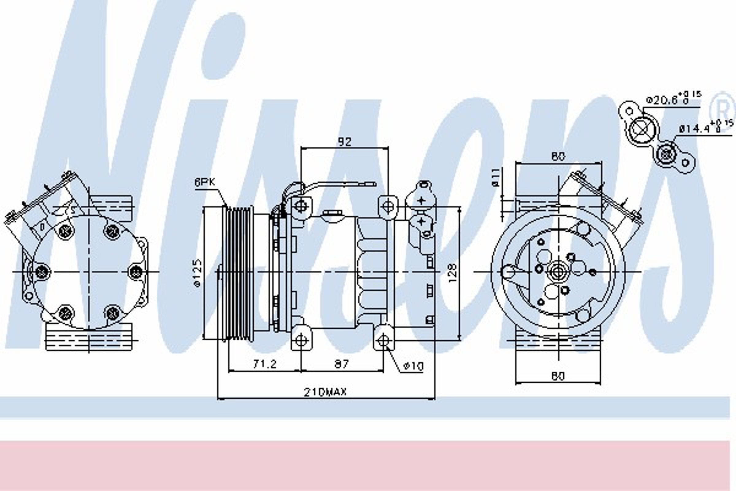 Компрессор кондиционера NISSENS 89064