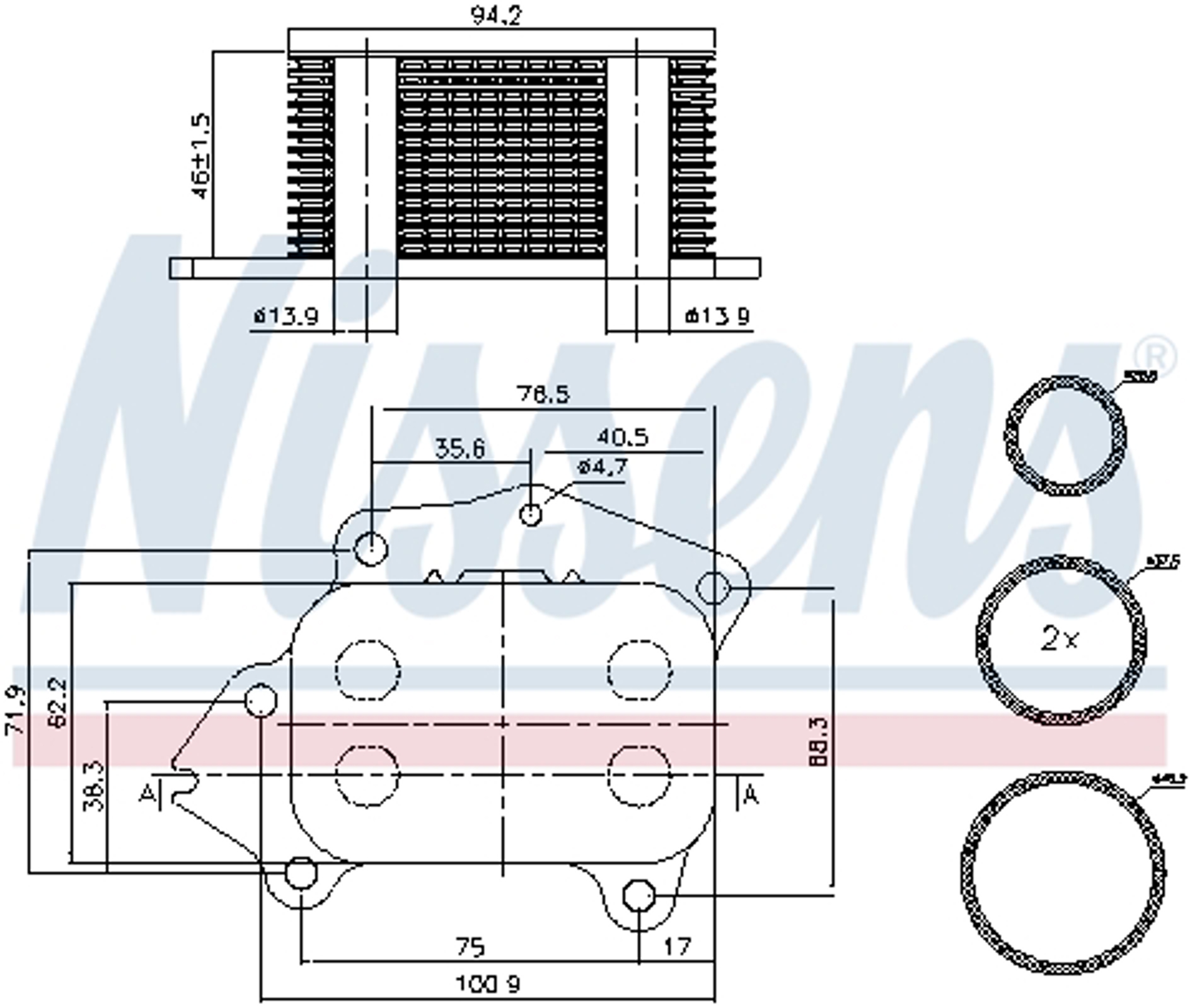 Радиатор масляный mini clubman r55 cooper d 1.6d 06- NISSENS 90717