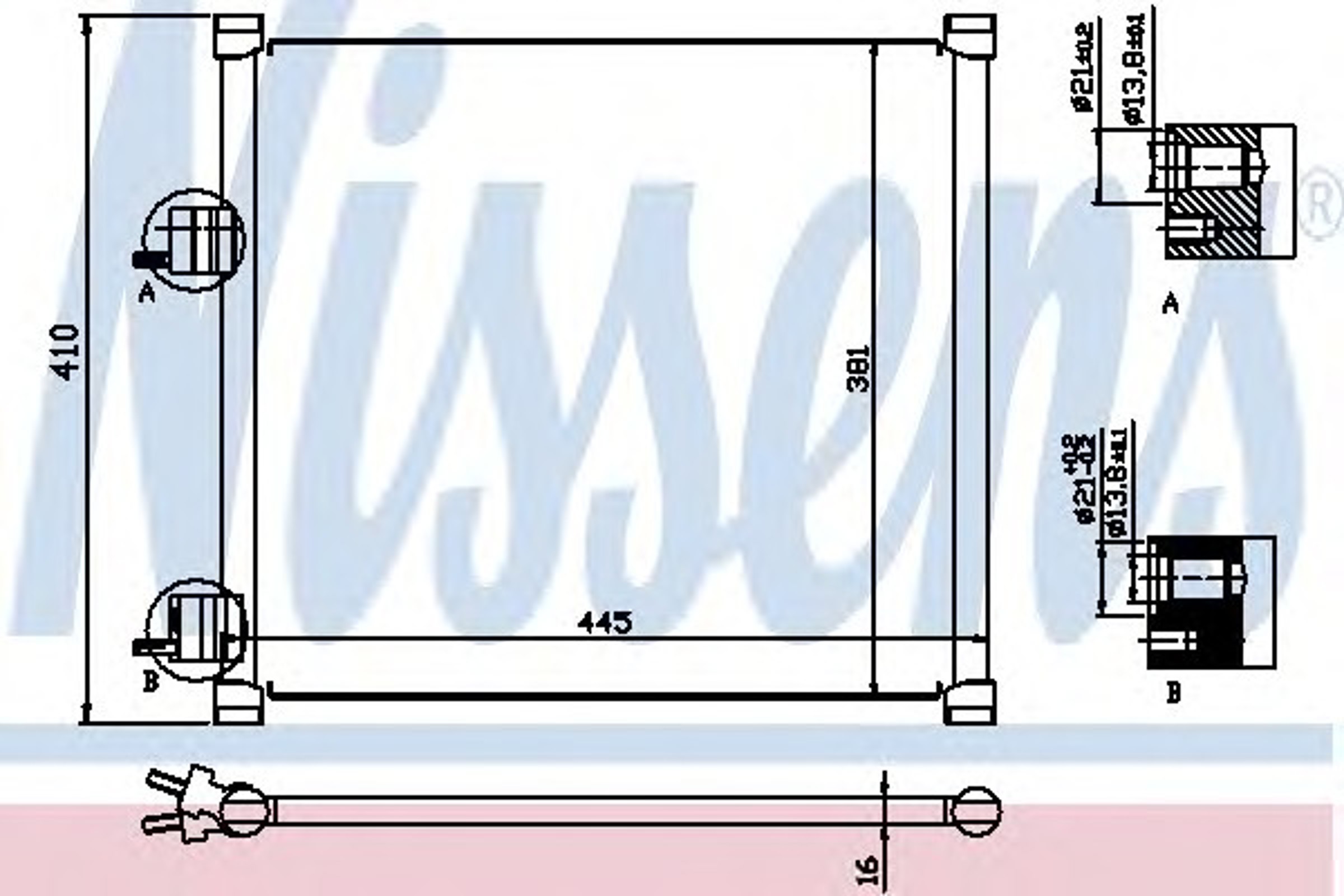 Радиатор кондиционера NISSENS 94302