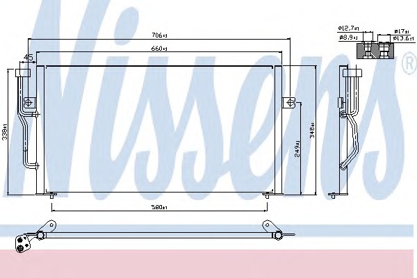 Радиатор кондиционера NISSENS 94305