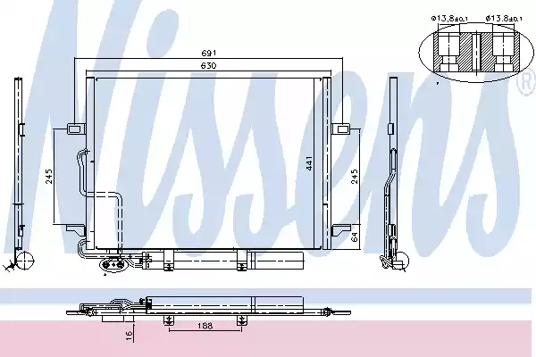 94614 NISSENS Радиатор кондиционера