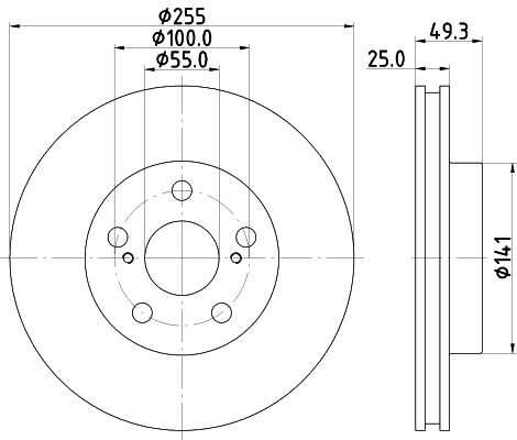 Диск тормозной передний NISSHINBO ND1094K