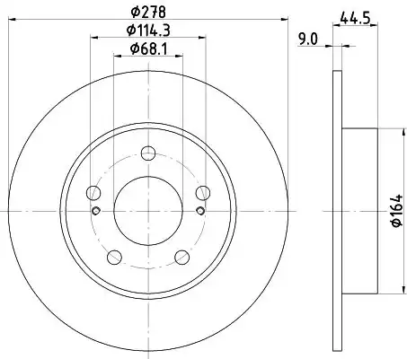 Диск тормозной с покрытием 278x9 NISSHINBO ND2027K