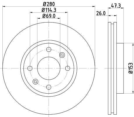 Диск тормозной передний NISSHINBO ND6010K