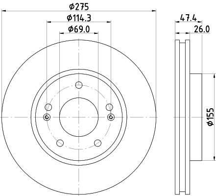 Диск тормозной передний NISSHINBO ND6027K