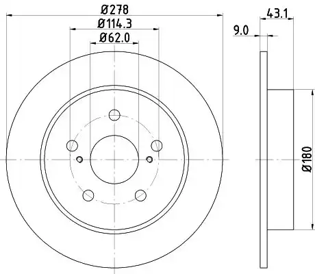 Диск тормозной 278x9 NISSHINBO ND9018