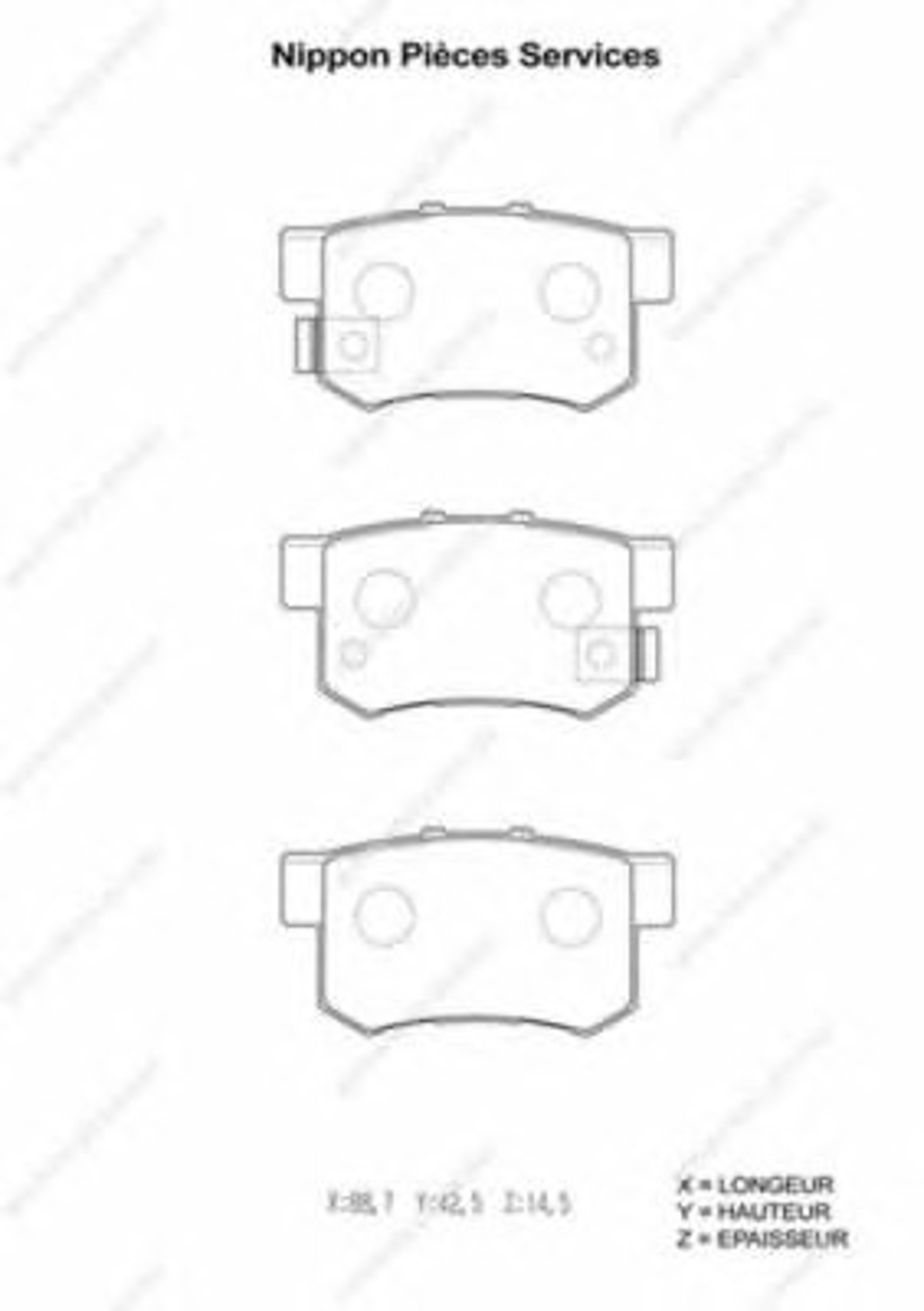 Комплект тормозных колодок дисковый тормоз NPS H361A10