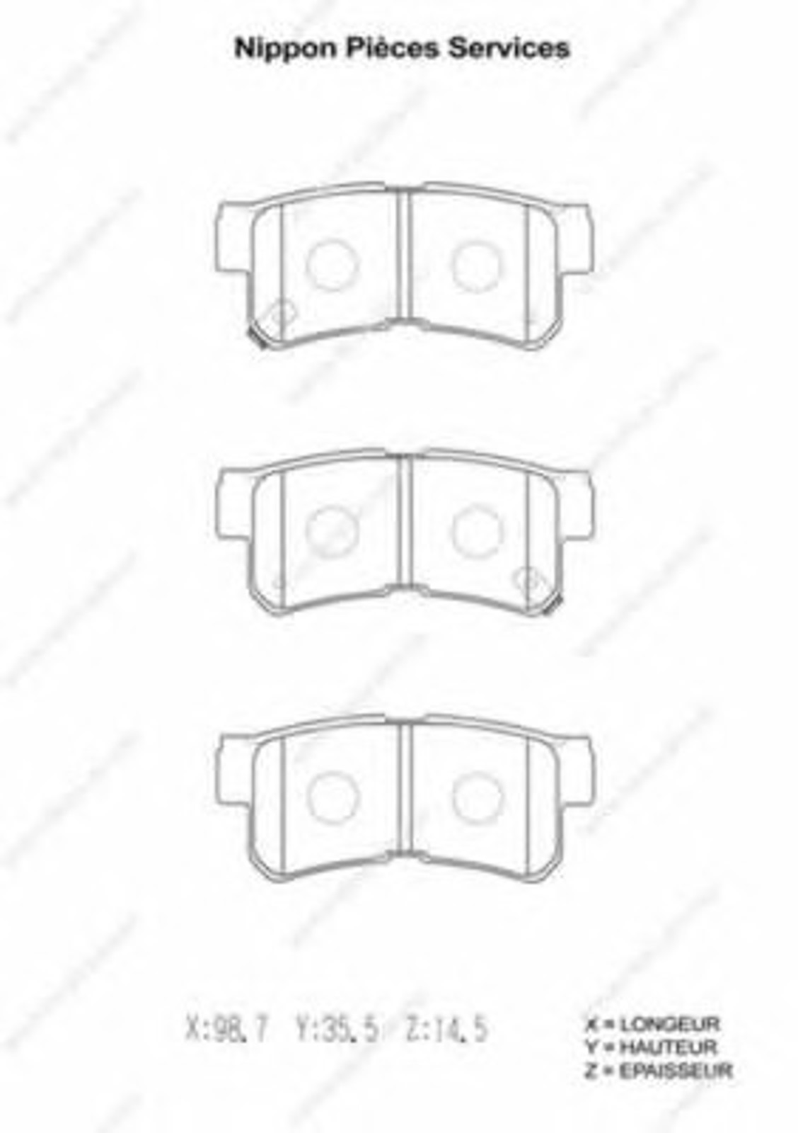 Колодки тормозные дисковые NPS H361I00