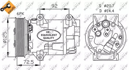 Компрессор кондиционера NRF 32208
