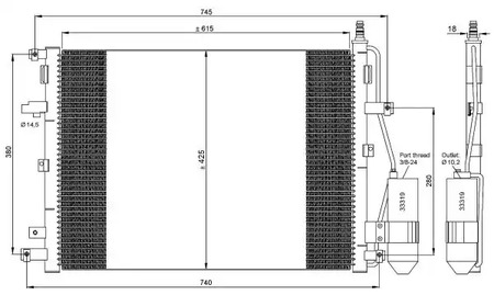 Радиатор кондиционера NRF 35876