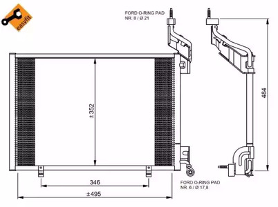 Радиатор кондиционера NRF 35976