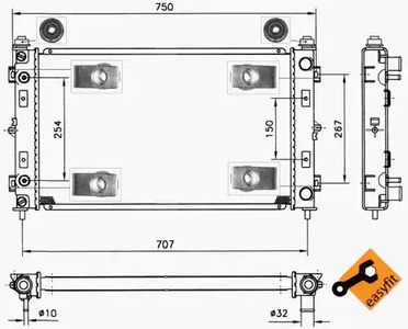 Радиатор охлаждение двигателя NRF 50232