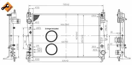 Радиатор системы охлаждения NRF 53454