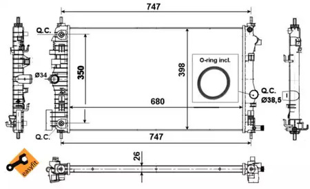 Радиатор системы охлаждения NRF 53777