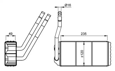 Радиатор отопителя NRF 54263