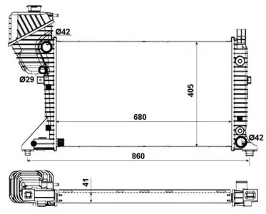 Радиатор охлаждение двигателя economy class NRF 55349A